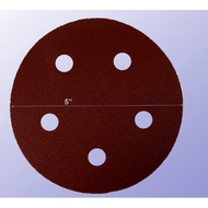 ABRASIVE MALL 5INCH 5HOLE SAND PAPER RED SAND