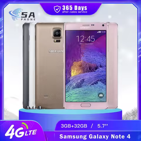 Original Samsung Galaxy Note 4 N910A N910F N910V 4G Mobile Phone 5.7'' 3GB RAM 32GB ROM CellPhone 16