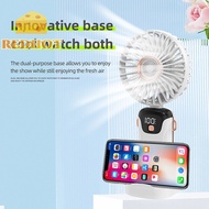  3000mAh Handheld Mini Fan Foldable Portable Neck Hanging Fans 5 Speed USB Rechargeable Fan with Phone Stand and Display Screen [New]