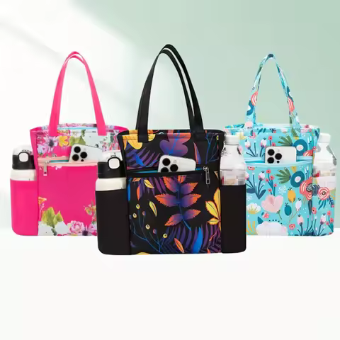 Bible Cover Box, Women's Flower Portable Bible Bag Pocket and Zipper Bible Box