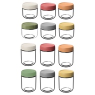 K2Glass Jars for Overnight Oats with Lids in Vibrant Colors Storage Stackable Yogurt Containers Seal