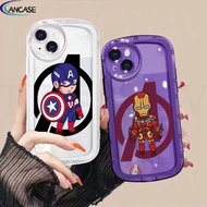Simplicity Transparent Tpu Couple Cute Captain America iron man Phone Case Compatible For OPPO A3S A5 AX5 A5S AX5S A7 AX7 A12 A12e A5 A9 2020 F9 Pro