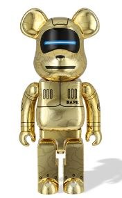 BE@RBRICK x BAPE x Hajime Sorayama Baby Milo 金色 / 銀色/ Set  (1000%)