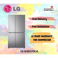 LG Net 655L Side-by-Side Refrigerator Platinum in Silver Finish Fridge LG-GCB257SLVL