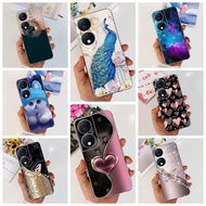 Honor X7b 5G Casing CLK-LX3 Aesthetic Fashion Flowers Cute Cartoon Shockproof Soft Bumper Honor X7b 