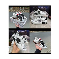 (Men's and women's shoes type 1) Men's Sports Shoes Black Crown Hat Accent Leather Heel Letter KING 