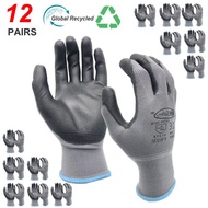 NMSafety High Quality 1 Pairs Work Gloves With PU Rubber Palm Coating Safety Protective Glove EN 388