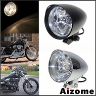 AI 12V Motorcycle Headlight Vintage H4 Hi/Lo Beam Front Light Lamp For Harely Softail Dyna Sportster