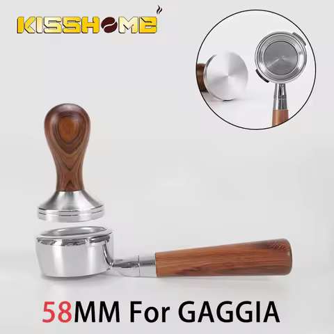 58mm Coffee Bottomless Portafilter Naked Filter Holder For Gaggia Classic Wood Handle Espresso Machi