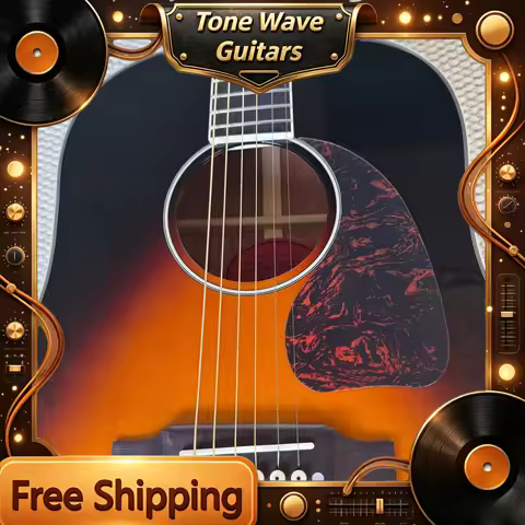 New Folk Guitar J45 Black Orange Sunset Gradient Double Diamond Product Record Picea Asperata BodyFi