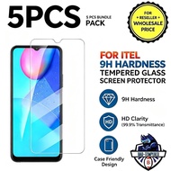 5Pcs Tempered Glass For itel Series 9H Hardness Screen Protector Reseller Bundle