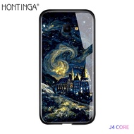 Hontinga ปลอกสำหรับ Samsung Galaxy J4 Plus 2018 Core J5 2015 2016 2017 J6 J7นายกบวก2018 Core ภาพวาดน้ำมันเคส Starrys เคสหลังกระจกนิรภัยแบบแข็ง