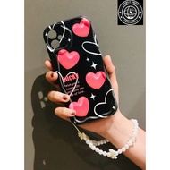 BCH-094 CASE PREMIUM 3D WAVES AIR BLACK LOVE STAR DESIGN + PEARL STRAP PC SAMSUNG J2 Prime, J22, S22