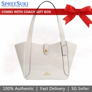 Coach Handbag In Gift Box Classic Laurel Large Shoulder Bag SV/White # CV1019