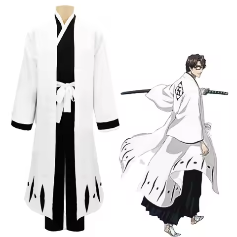 Anime BLEACH Captain 5 Robe Suit Hitsugaya Toushirou Aizen Sousuke Kuchiki Byakuya Cosplay Costume S