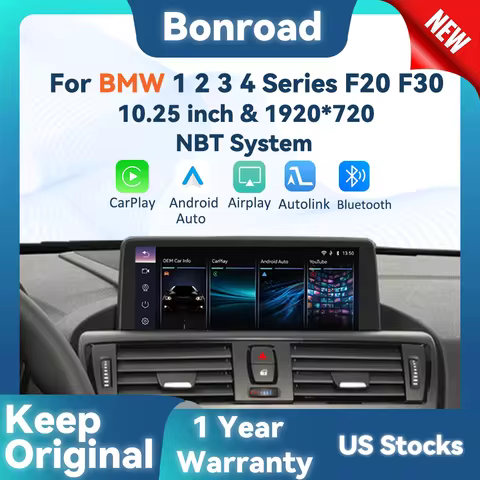 BONROAD 10.25 inch Wireless CarPlay Android Auto Airplay Autolink Mirroring Linux Audio Car Radio Wi