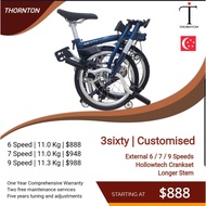 🇸🇬 3Sixty Foldable Bicycle. 16" Trifold with options of 3x2 Speed, 3 Speed External, 6 Speed Externa