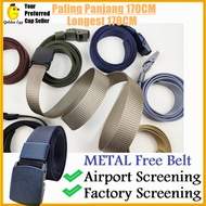 GEC Unisex Metal Free Airport Screening Safe Nylon Belt Factory Belt Student School Belt Work Belt