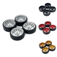 [yye store]4Pcs Hard Plastic Drift Tire Tyre Metal Wheel Rim for 284131 K969 K989 P929 Mini-Z 1/28 R