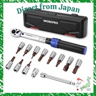 Direct From Japan WORKPRO 14-Piece Torque Wrench 6.35mm (1/4"), pre-set bit socket with extension ba