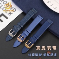 Genuine Genuine Leather Watch Strap Men's Substitute West Iron City Omega Tissot Rossini Blue Leather Bracelet 16 18mm Women