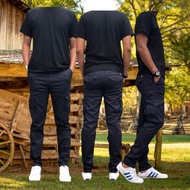 Cargo Army Slack 6Pockets Pants Unisex Tactical Elasticated Lelaki/Perempuan Waist Slimfit Local Sel