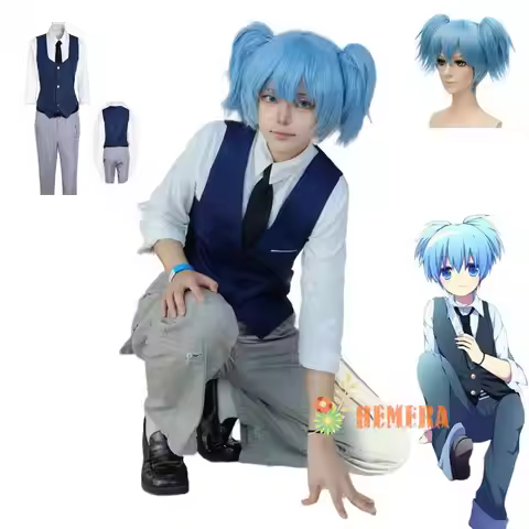 Anime Assassination Classroom Shiota Nagisa Cosplay Costumes Wig Tie Vest Halloween Christmas Party 