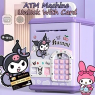 【24H COD】Sanrio Kids Money Saving Box Piggy Bank ATM Cartoon Music Fingerprint Unlock Password Digit