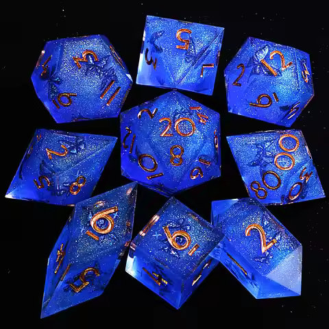 9 Polyhedral Resin Dice Set D&D Abyssal Butterfly Oath
