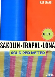 Sackolin ▪️ Trapal ▪️ Lona ▪️ Toldang Sako Sakolin▪️ Color: Blue Orange & Stripes ▪️ 8 ft. ▪️ Sold p