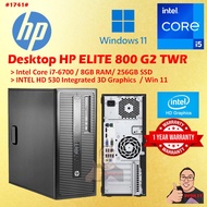 *1741 Used PC HP ELITE 800G2 Intel Core i7-6700 8GB 256GB SSD Intel HD Graphics  Win 11 1 Year Warra