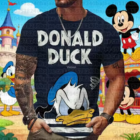 2026 New Donald Duck 3D Printed T-shirt Men Women Fashion Cartoon Anime Tee Summer Short Sleeve Tops