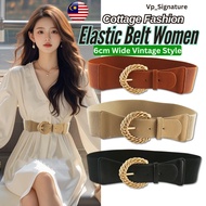 RETRO VINTAGE Gold braided belt Elastic Waist women Belt Woman big wide Belt Tali Pinggang perempuan