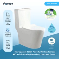 [FREE INSTALL] NEW 2025 Upgraded Rimless Tornado Toilet Bowl w/ Soft Close Heavy Duty UREA Seat