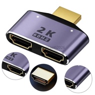 FUDIANDA HDMI-Compatible to Dual HDMI Adapter HD 2K Dual Output Splitter Monitor Adapter 1 to 2 HDMI