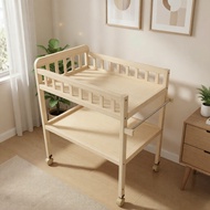 AVAIABLE  Wooden Diaper Changing Table Nursery changer rack movable Storage Rack with Pad PHFK 78IM 