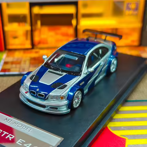 MJ 1:64 E46 M3 GTR Diecast Diorama Car Model Collection Miniature Toys