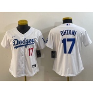 MLB Woman Los Angeles Dodgers 17 Shohei Ohtani Baseball Jersey White Blue