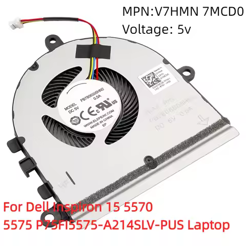 CPU Cooling Fan For Dell Inspiron 15 5570 5575 P75F I5575-A214SLV-PUS 07MCD0