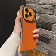 Sarung telefon bertekstur kulit berbentuk segi empat sesuai untuk iPhone 17, iPhone 17 Pro Max, 16 P