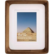 Natural Wood Photo Frames Inspired Tabletop Picture Frame with Mat, Vertical or Horizontal Display (