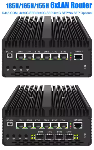 Desktop Computer Intel Ultra 7 185H 165H Firewall Soft Router 4x10G SFP 6*2.5G LAN Thunderbolt 4 Des