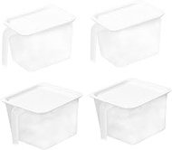 COLLBATH 4pcs Box Storage Box with Handle Fridge Bins Vegetable Preservation Plastic Refrigerator Bins Freezer Boxes Food Storage Fridge Mini Food Storage Case White Pp Food Box With Cover