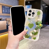 Curved Edge Heart Flower Chain Phone Case Huawei Nova 14i 13 12i 11 10 7i Y91 Y90 Y73 Y70 5T P60 Pro