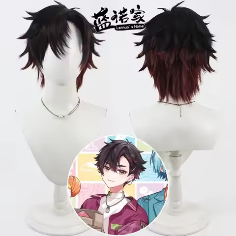 NIJISANJI Virtual YouTube Sakayori Soma Cos Cosplay Wig Halloween Party Prop Synthetic Hair Heat Res