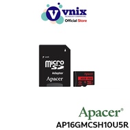 Apacer Sd Card AP16GMCSH10U5R microSDXC/SDHC UHS-I U1 Class 10 (R85 MB/s) 16GB Lifetime Use By Vnix 