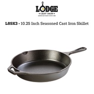 L8SK3 - Lodge Classic Seasoned Cast Iron Skillet (10.25"/26.04cm), Made in Tennessee, USA