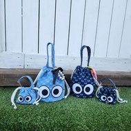 [READY STOCK] MAKOMAKI BAG, BIG EYES DENIM BUCKET BAG