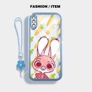 YBD Clear Casing For Samsung Galaxy A50 A50S A30S A307 A03S A02S M02S A025 A307 Cartoon Rabbit Offic