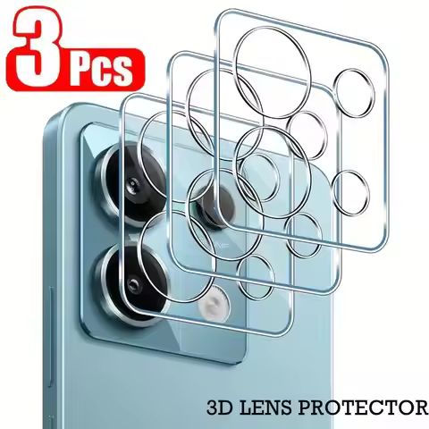 3Pcs Clear 3D Lens Protector For Xiaomi Mi 13T 14T Pro Poco X6 X7 F6 Pro Camera Tempered Glass Cover